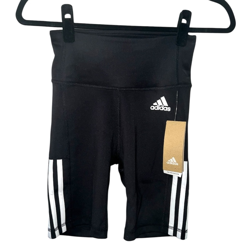 ADIDAS | NWT BLACK PERFORMANCE HIGH WAIST SHORTS